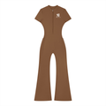 Women’s Tight Flared Leg Quarter-Zip Jumpsuit